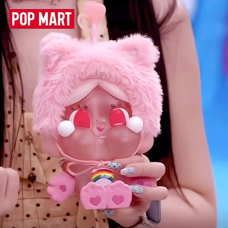 POPMART CRYBABY Care Bears Series Glass Straw Cup Blind Box Toys Dolls Cute Anime Action Figure Original Ornaments Gift