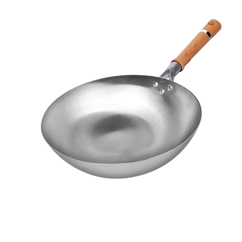 

Thickened stainless iron wok Household commercial rust-proof wok Non-coated non-stick wok Old thickened