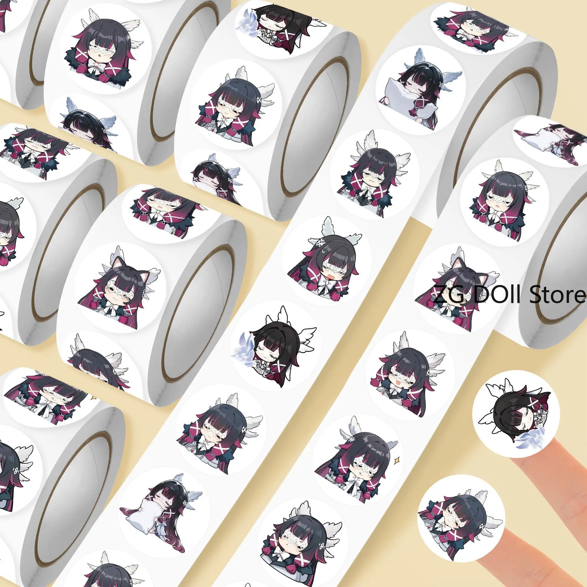 

500pcs Roll Cute Genshin Impact Columbina Stickers Laptop Anime Game Decals Luggage Guitar Skateboard Stationery Sticker