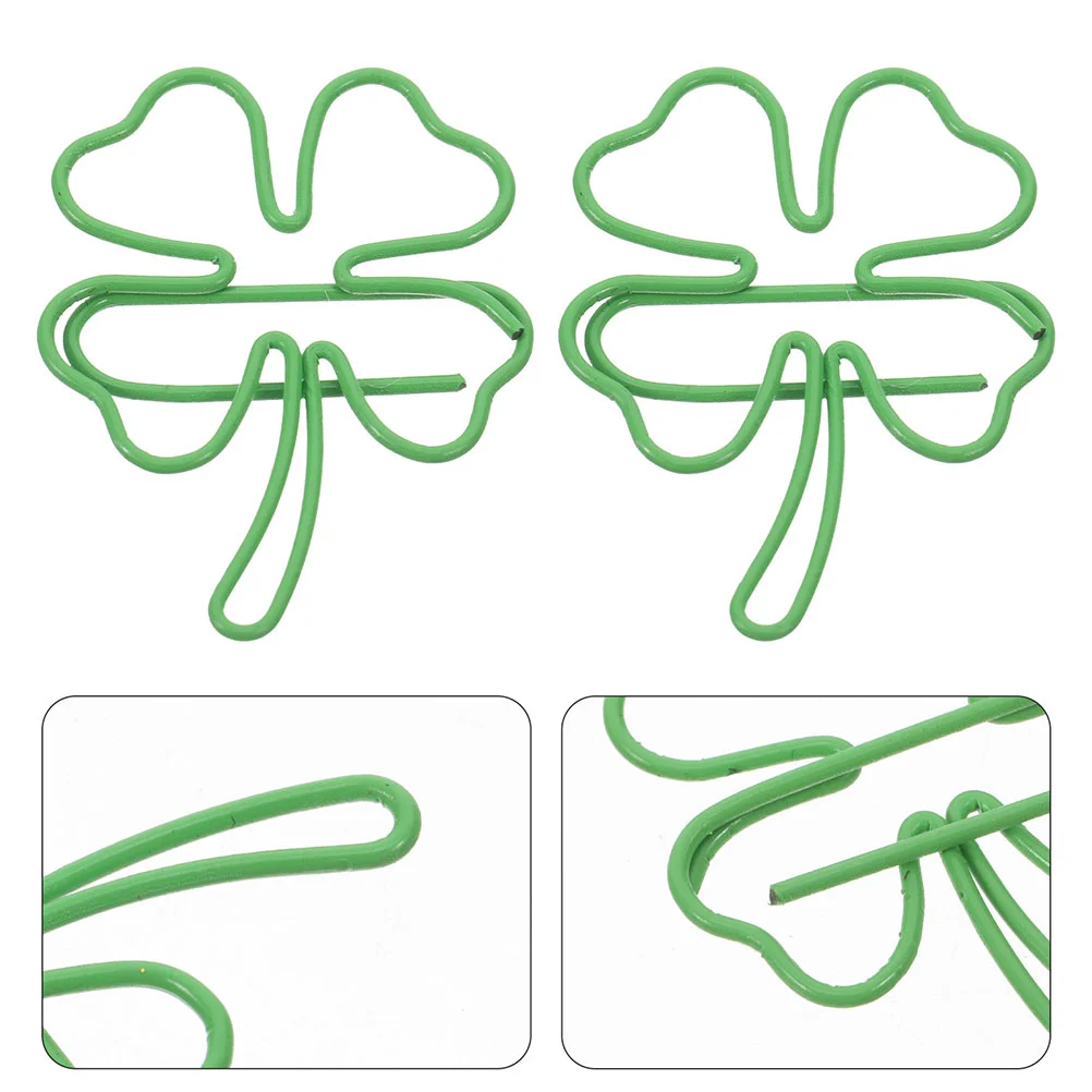 30 Pcs Four Leaf Paper Clip Convenient Clips Cute Decorative Paperclips Metal Colored File Office Shaped