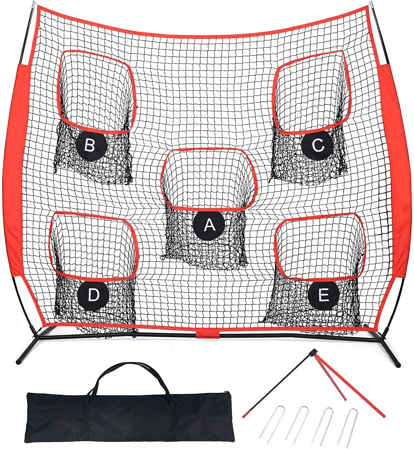 2026 Heavy Duty Portable Quarterback Training 5 Target Pockets Practice Rugby Football Throwing Netpromote sales
