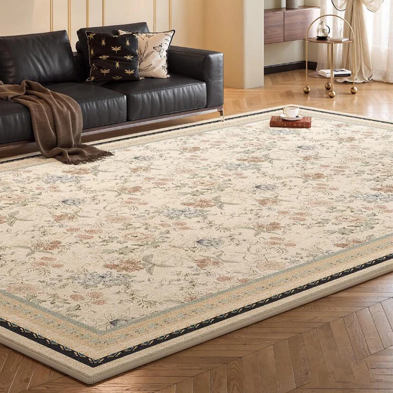 Vintage Chinese Style Living Room Carpet Floral Europe Sofa Area Rug Bedside Soft Fluffy Floor Mat Large Bedroom Plush Carpets