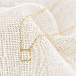 Square Necklace Handmade Jewelry Gold Filled Choker Pendants Collier Femme Kolye Collares Women Necklaces Boho Jewelry