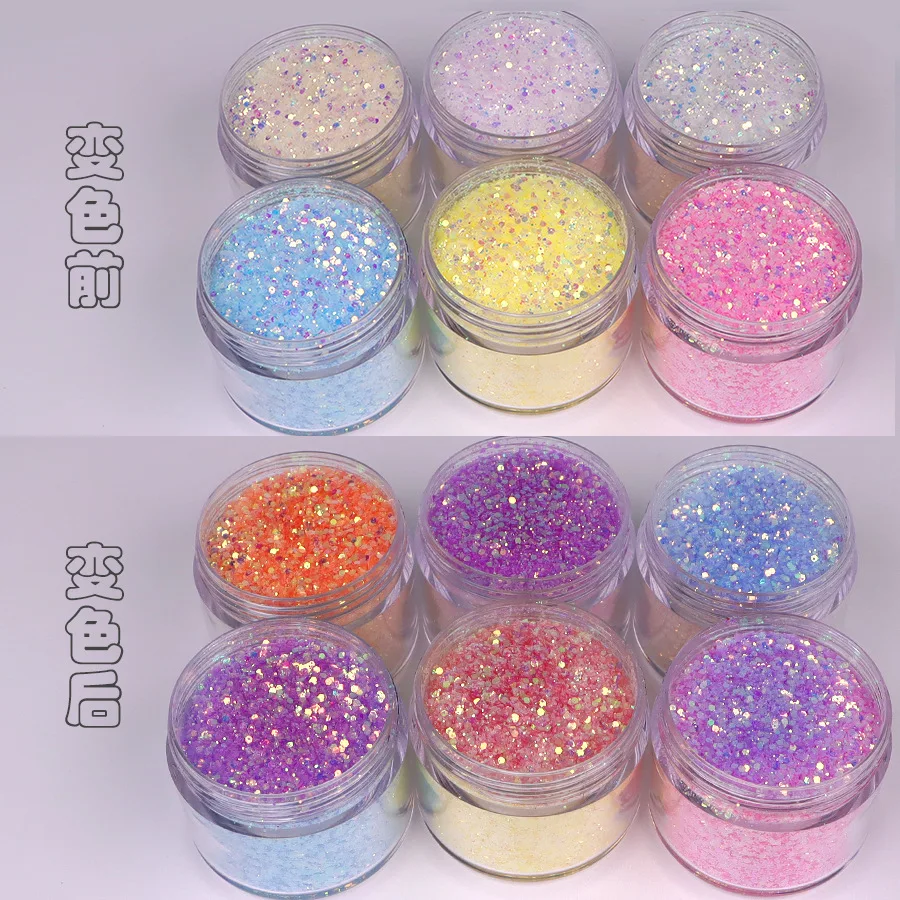1 Box Shiny Iridescent Glitter Sugar Sand Powder For Nails 3D Acrylic Flowers Design White Black Sequins Decoration