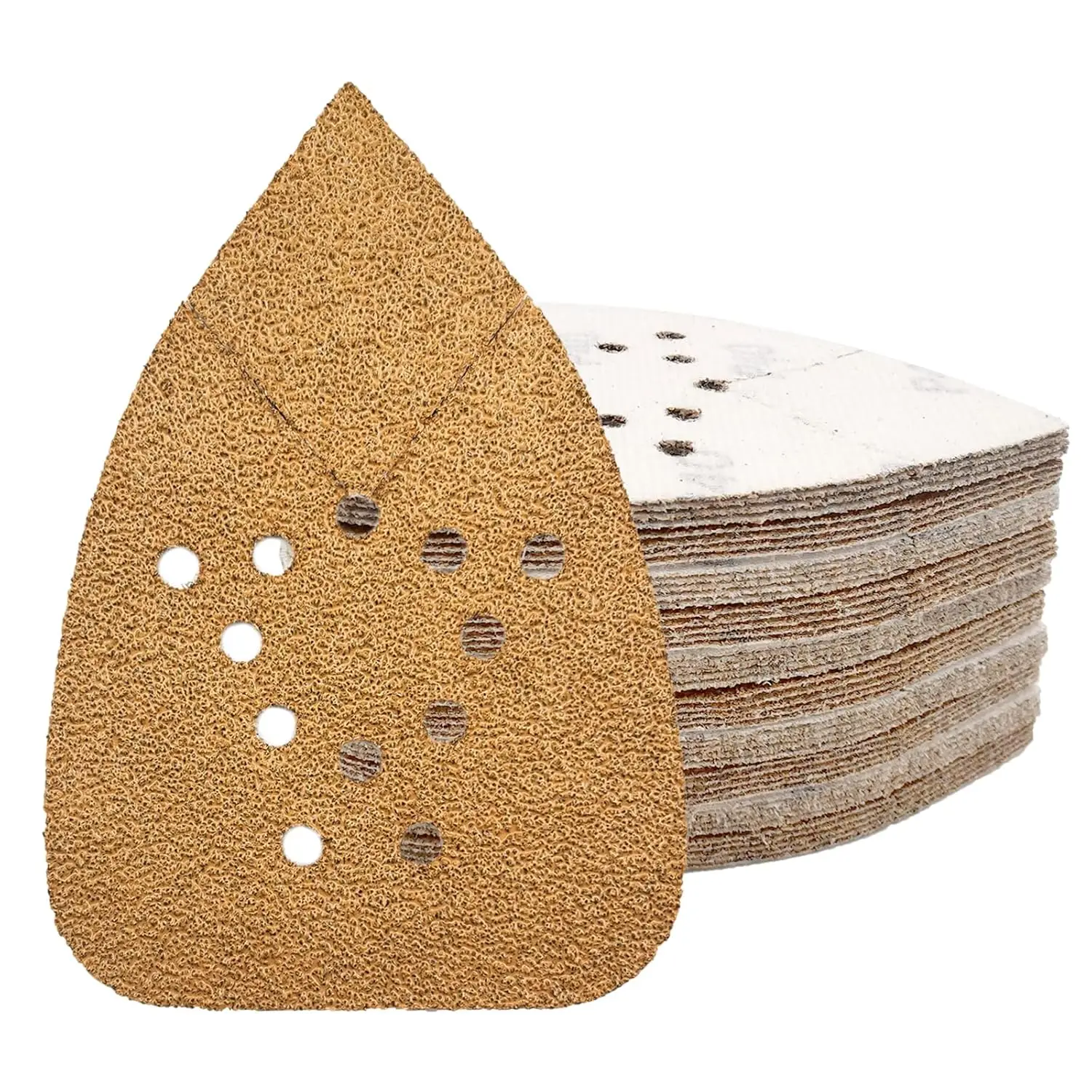 

50PCS Mouse Sander Sandpaper 40 Grit Detail Sander Sanding Pads 12 Holes Hook and Loop Black and Decker Mouse Sander Pads