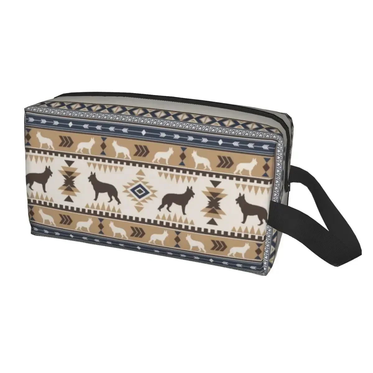 

Travel Boho Dogs German Shepherd Toiletry Bag Portable Alsatians Makeup Cosmetic Organizer for Women Beauty Storage Dopp Kit Box