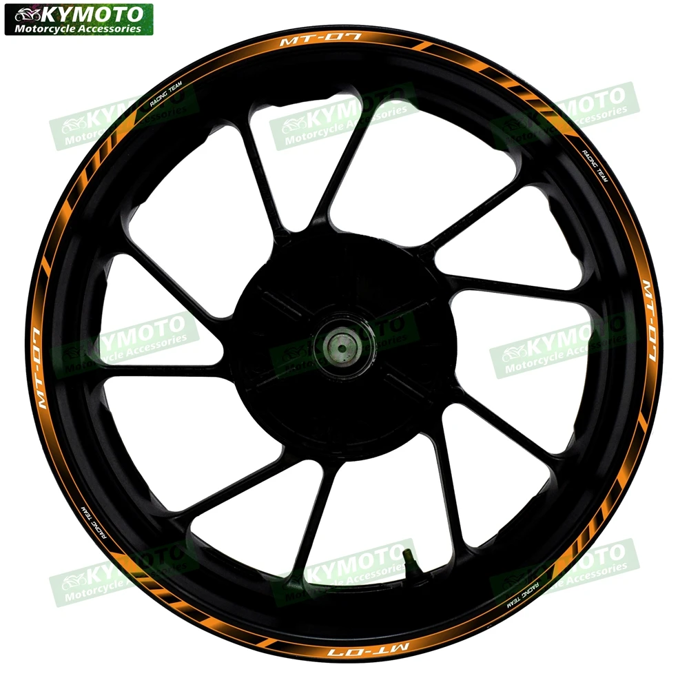 

Для Yamaha MT-07 MT07 аксессуары для мотоциклов 17-дюймовые наклейки на передние и задние колеса, обтекатель ступицы, светоотражающие наклейки на обод