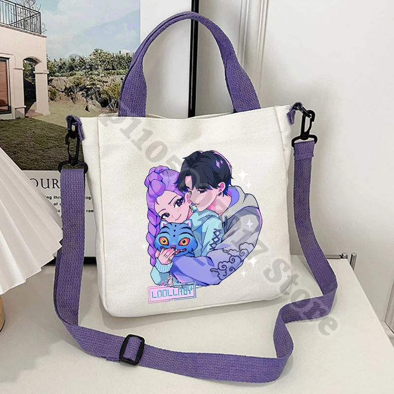 KPop شيطان الصيادين فتاة لطيف حقيبة كروسبودي الكرتون قماش حمل الاطفال أنيمي المطبوعة حقائب اليد اكسسوارات كيس التخزين الهدايا 2025 #5