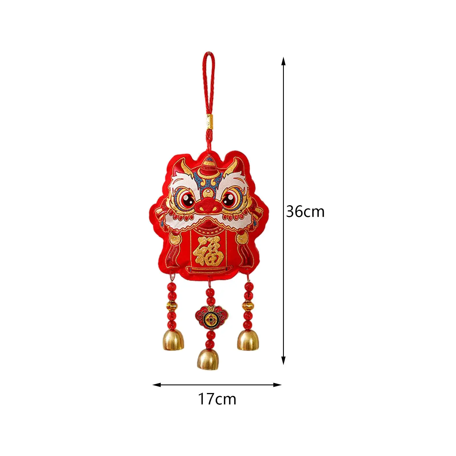 Chinese New Year Hanging Ornament Wind Chime 14inch Long Traditional 2024 Lunar Year for Sofa Walls Decor Lightweight Accessory