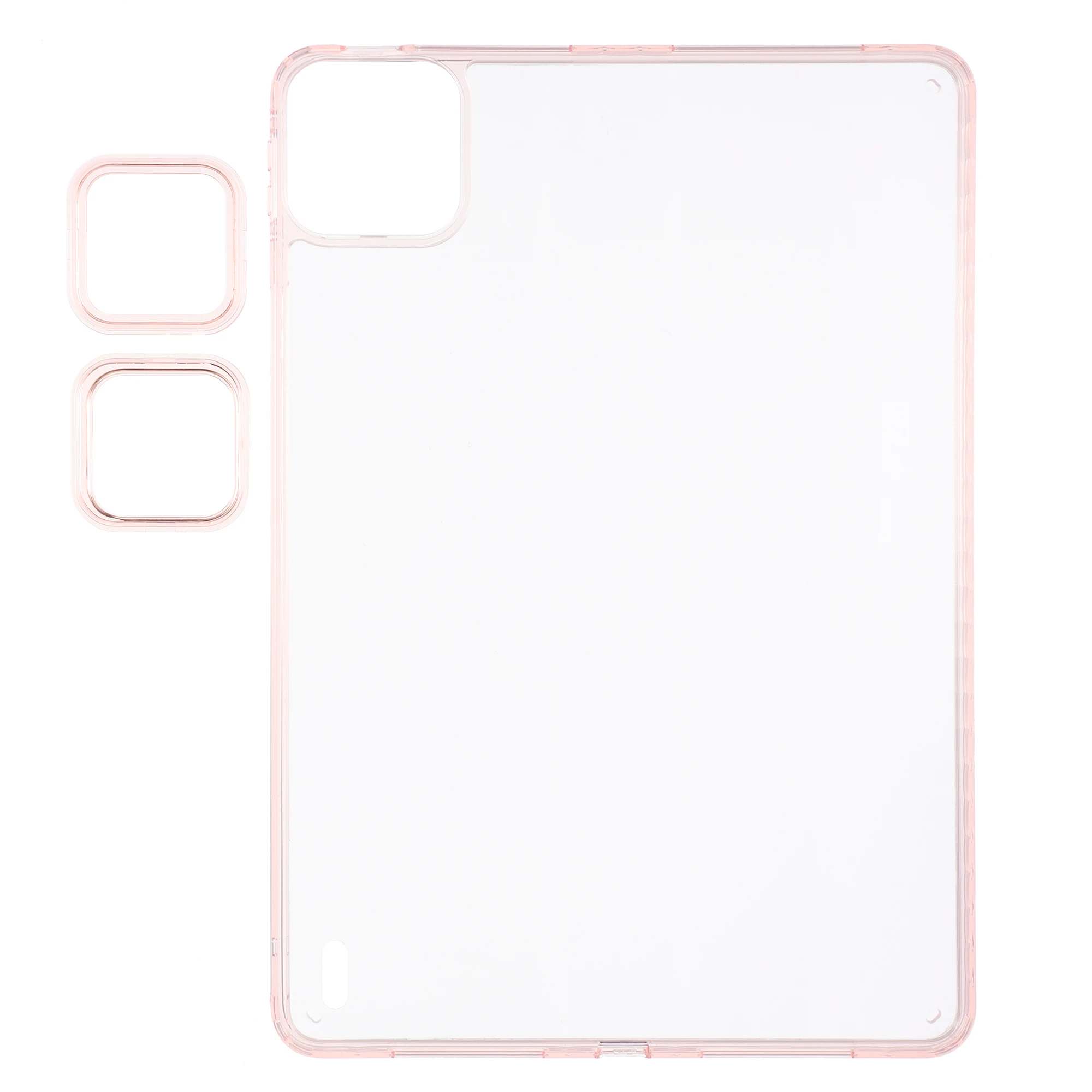 

For Xiaomi Pad 7S Pro 12.5 / 6S Pro 12.4 Case TPU + Acrylic Clear Tablet Back Cover with Lens Frames - Pink