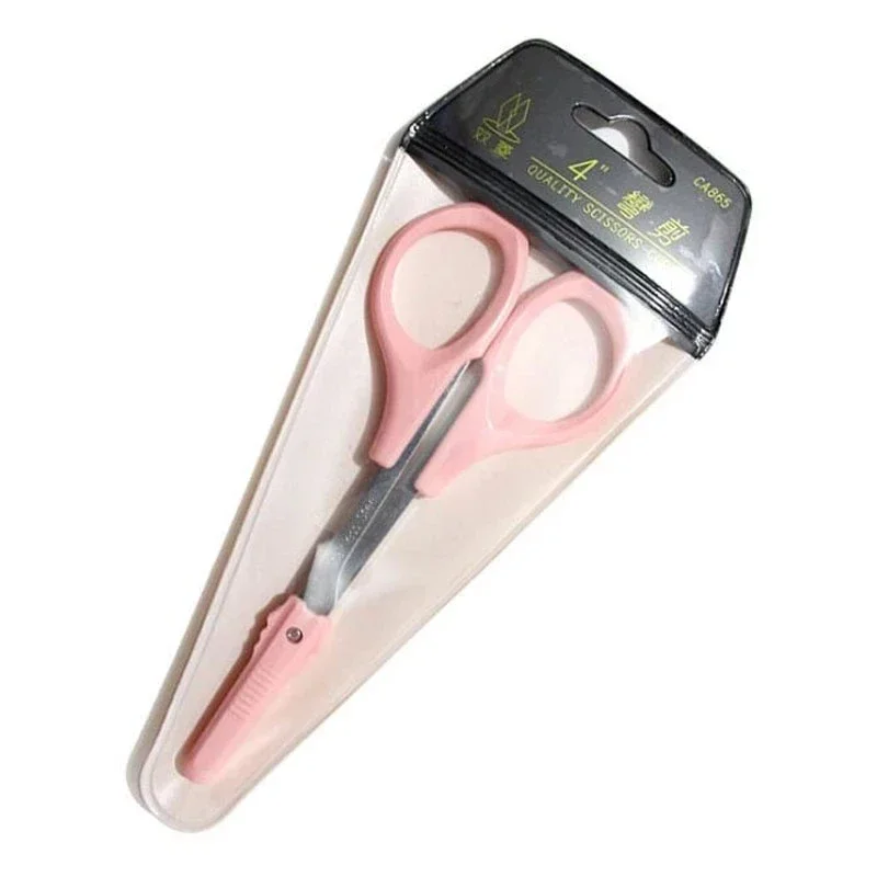 3 estilos de tesoura de maquiagem de aço inoxidável para pêlos faciais sobrancelhas nariz cabelo barba aparar unhas cutícula manicure ferramenta de unhas