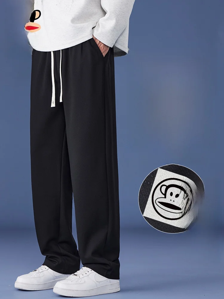 

PaulFrank Men's Casual Pants Straight Leg Thiened Fce Loose Drape Autumn New Sle Elastic Waisand Long Trousers