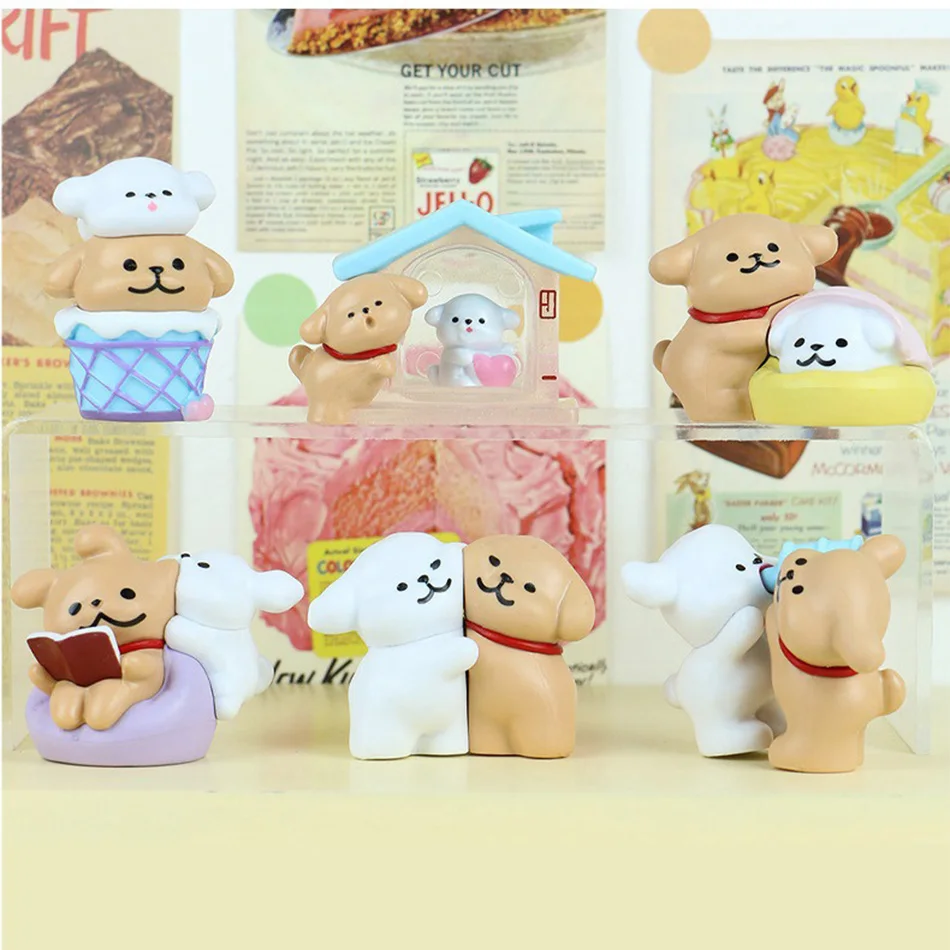 Twee kleine honden Verhaal Blind Box Puppy Dagboek Cultureel speelgoedbeeldje voor bureau Ontspanning Mysterie Creatief cadeau aan kinderen Vrienden