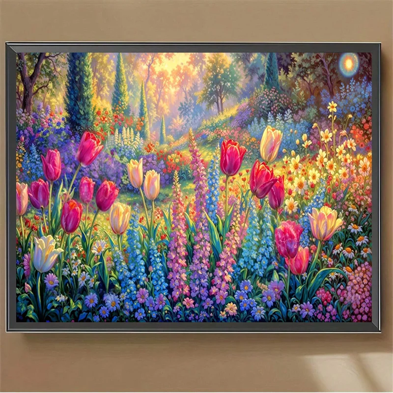 

500/1000/1200/2000PCS Puzzle Romantic Tulips and Colorful Flower Clusters Jigsaw Modern Home Decor As A Holiday Gift