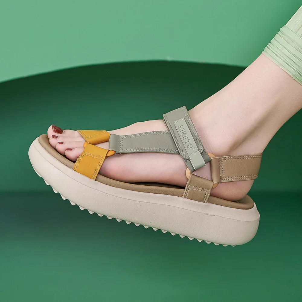 Sandals for Women's 2026 Summer New Lightweight Sandals for Casual Sports Comfort Thick Bottom Large Platform Womens Shoes