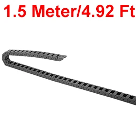 

R18 10X15mm 1.5 Meter Drag Chain Cable Carrier Closed Type with End Connectors Plastic for Electrical CNC Router Machine Black