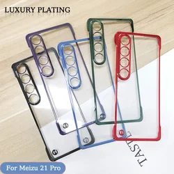 Luxury Plating Frameless Transparent Case For Meizu 22 21 Note 21 Pro 20 18 Pro 18x Shockproof Bumper Cover Protective Shell