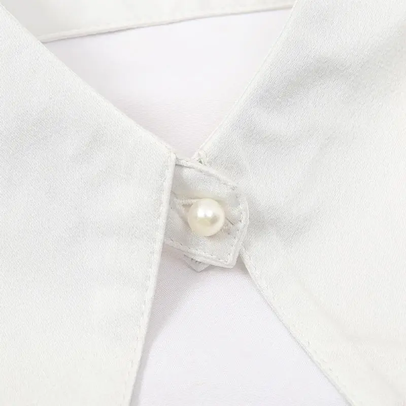 50LE Decorative Insert Lapel Collar Decorative Spread False Collar Solid Color Blouse