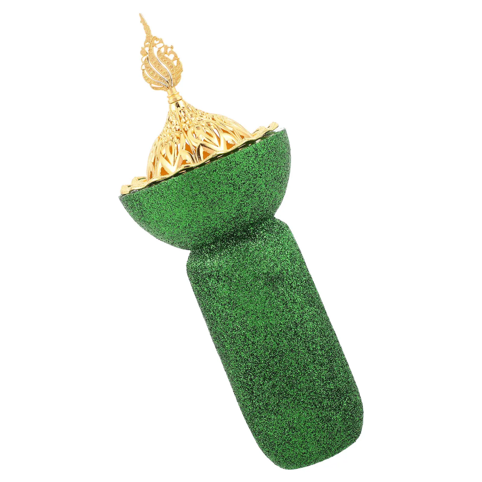 Frankincense Resin Incense Burner Tall Censer Golden Sequined Handle Decorative Aroma Burner Bakhoor Holder for Meditation Yoga