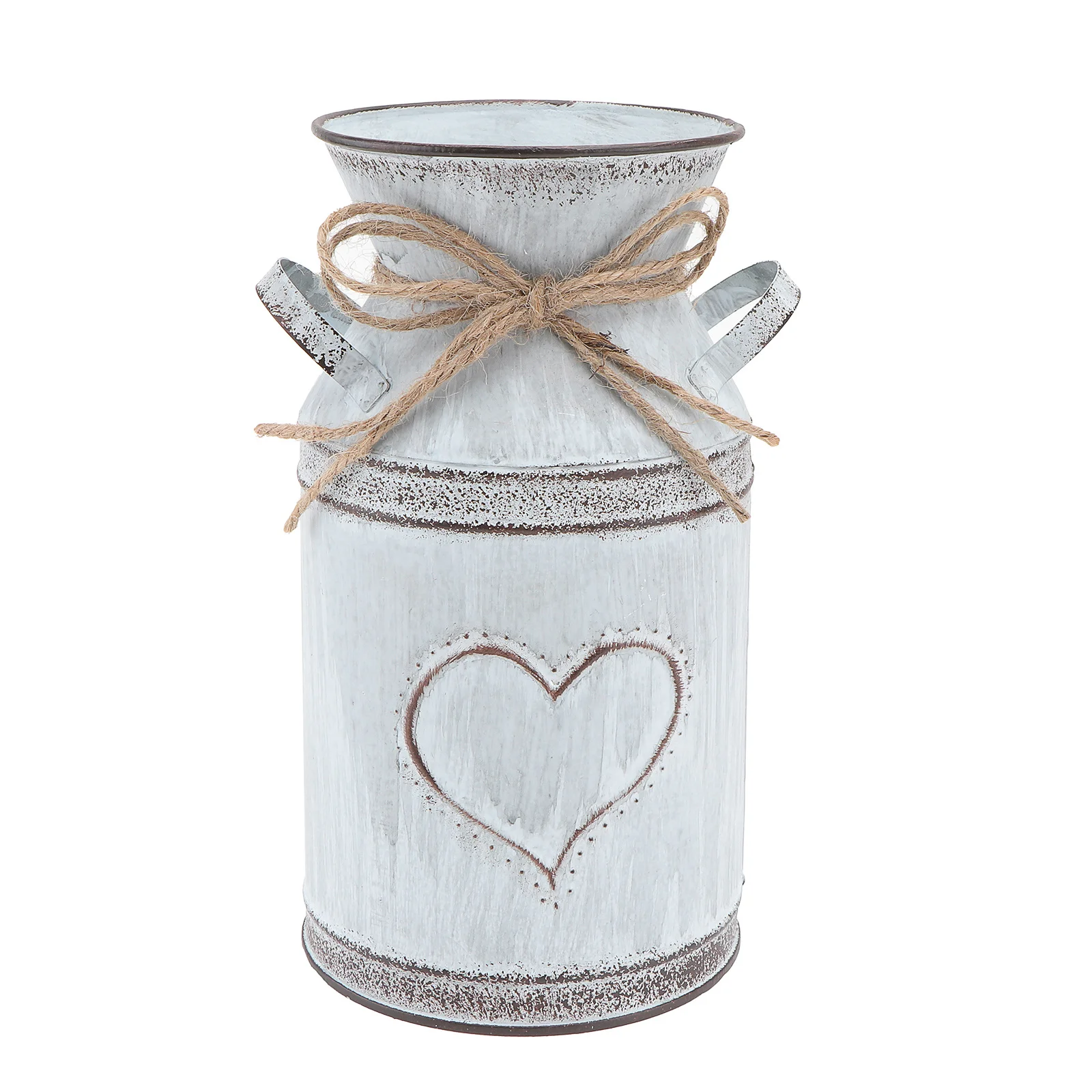 1pc Heart Shape Flower Pot Iron Vase For Home Garden Decorative Plant Holder Multifunctional Desktop Ornament Lightweight