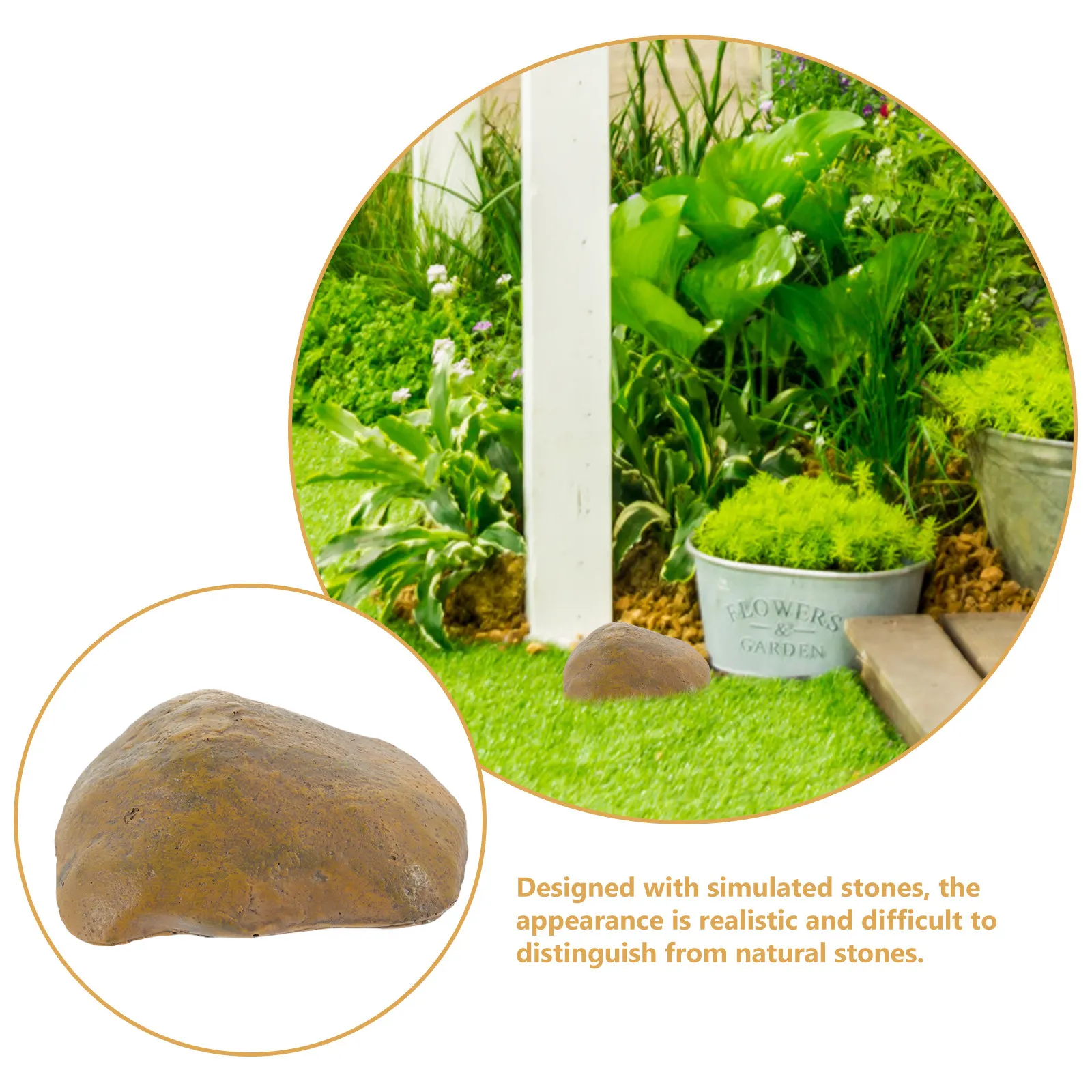 Resin Stone Key Hider Outdoor Hidden Key Storage Box for Garden Yard Waterproof Windproof Realistic Simulation Stone Shaped