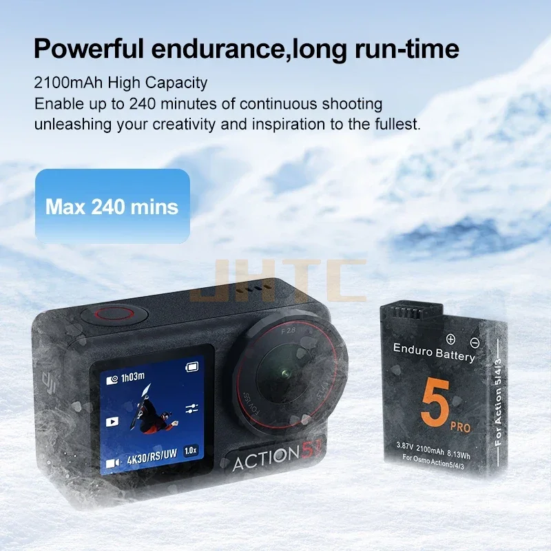 Batteries For DJI Osmo Action 3 4 5 Pro Battery Charger 2100mah For Osmo Action 5 pro Battery Camera Accessories Batterie