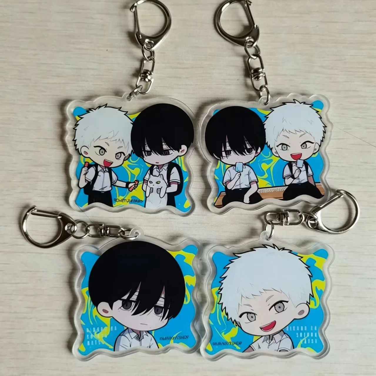 The Summer Hikaru Died Acrylic Keychain Yoshiki & Hikaru Figure Anime Pendant Q Version Keyring Backpack Decor Props Couple Gift