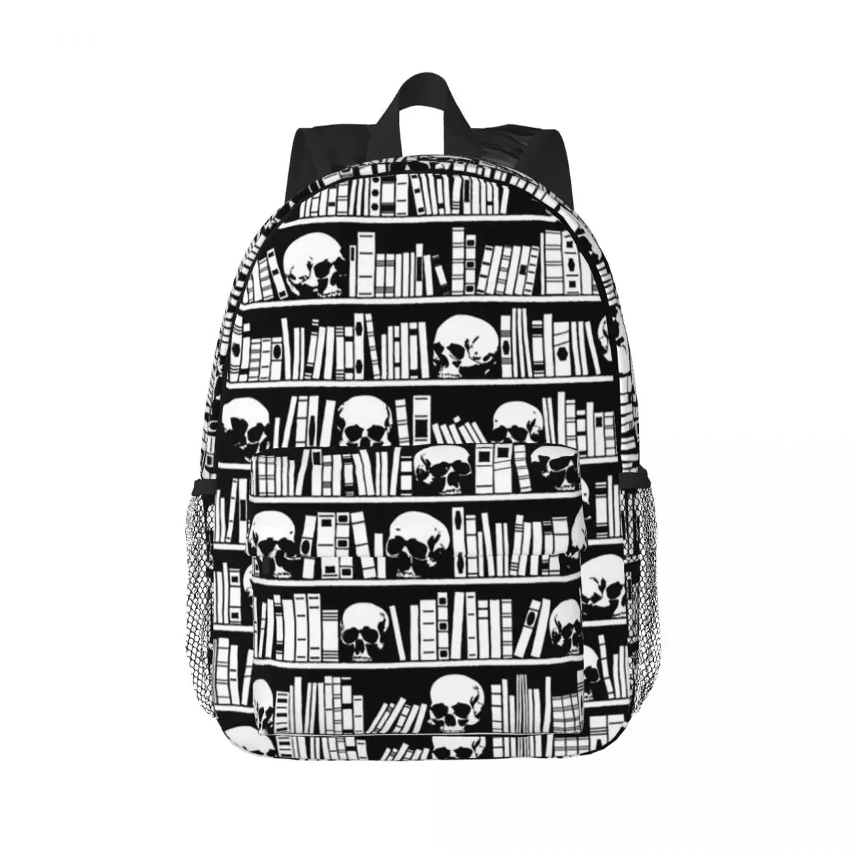 Halloween Librarian Gothic Library Books Skulls Goth Backpacks Teenager Bookbag Cartoon School Bags Rucksack Shoulder Bag