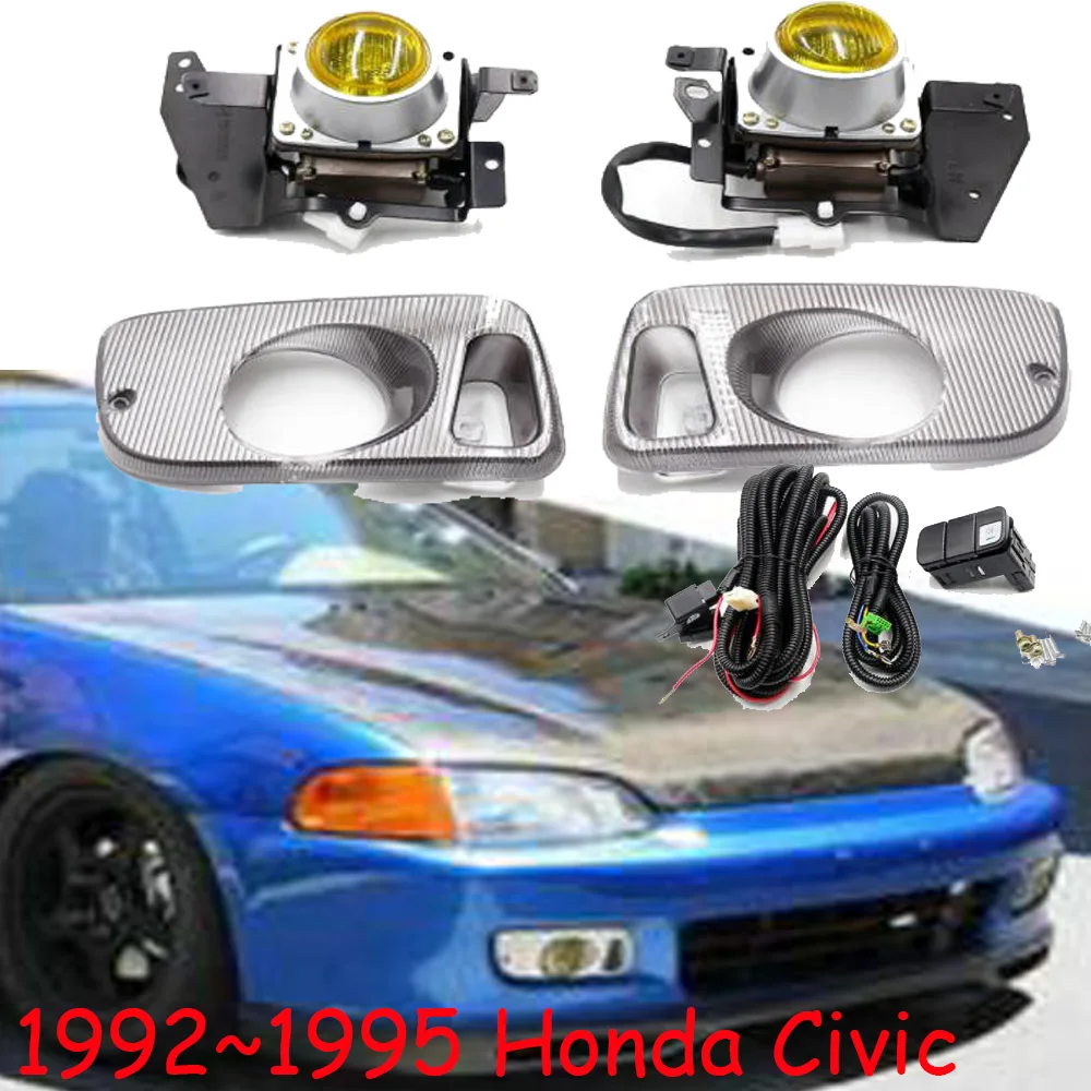 car bumper headlight for Honda Civic fog light 1992~1995y halogen bulb 4300K Wire hanress Headlamp for Civic fog lamp