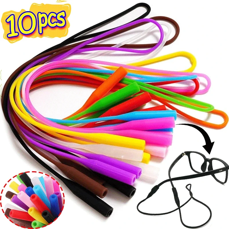 

1/10PC Silicone Anti-slip Glasses Rope Sports Eyeglasses Strap Lanyard Glasses Neck Cord Accessories Sunglasses Holder Accessory