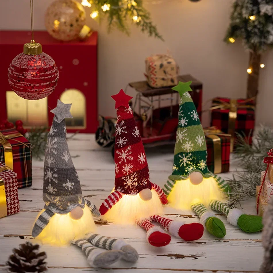 Glowing Gnome Christmas Decoration Faceless Doll Night Light Home Navidad Natal 2026 New Year X-mas Gifts ﻿