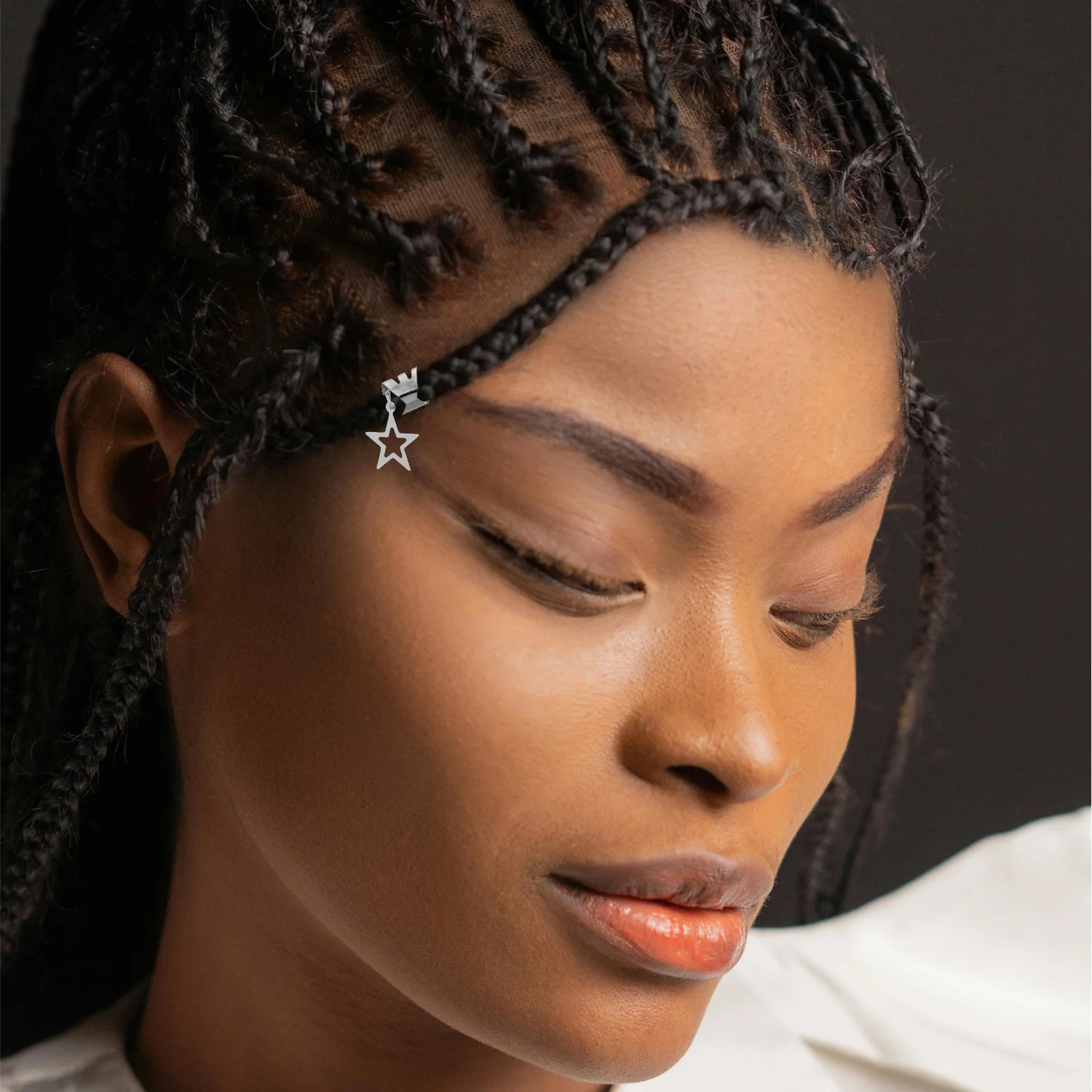 

20 Pcs Star Hair Accessories Pentagram Braiding Rings Hollow Braid Charms Decorative Hair Clips for Women Men African Beads