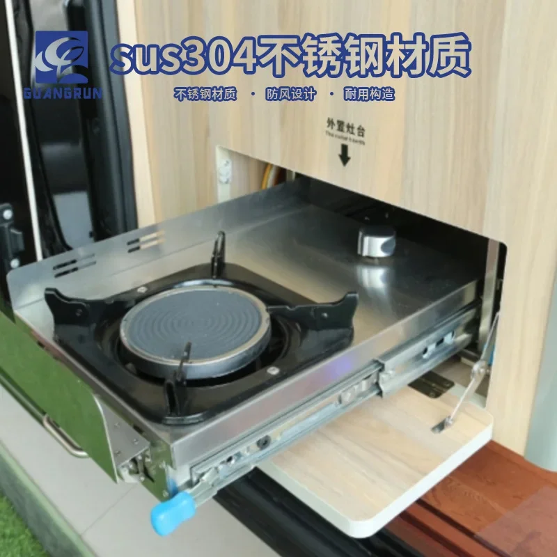 Out Kitchen For Camper Trailer Portable Camper Motorhome Sink With Gas Stove Motorhome Slide Out Kitchen Cooker