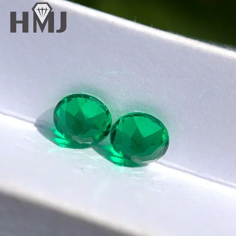 Top Hydrothermal Columbia Lab Grown Emerald Gemstones Round Cut Loose Synthetic Diamond With AGL Certificate