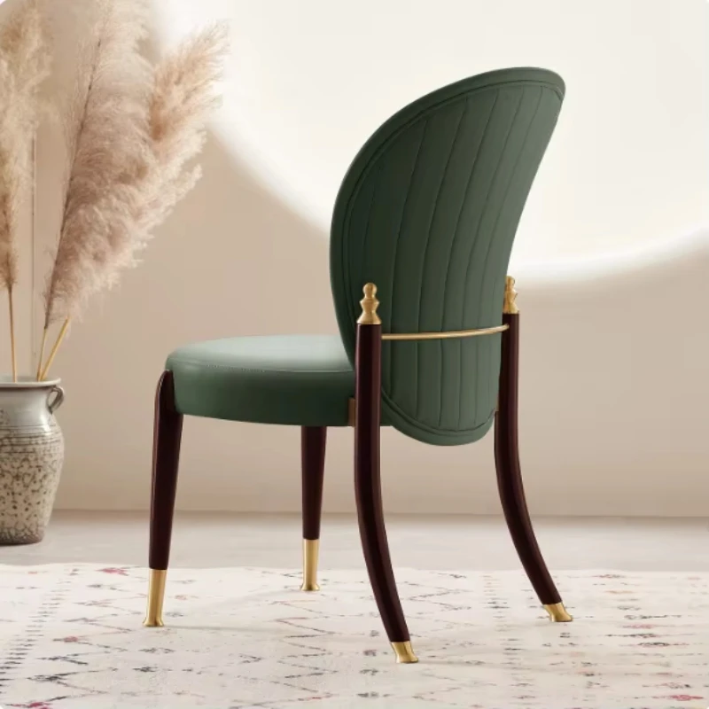 Restaurant Luxury Home Chairs Upscale Leather Dining Chairs Vintage Style
