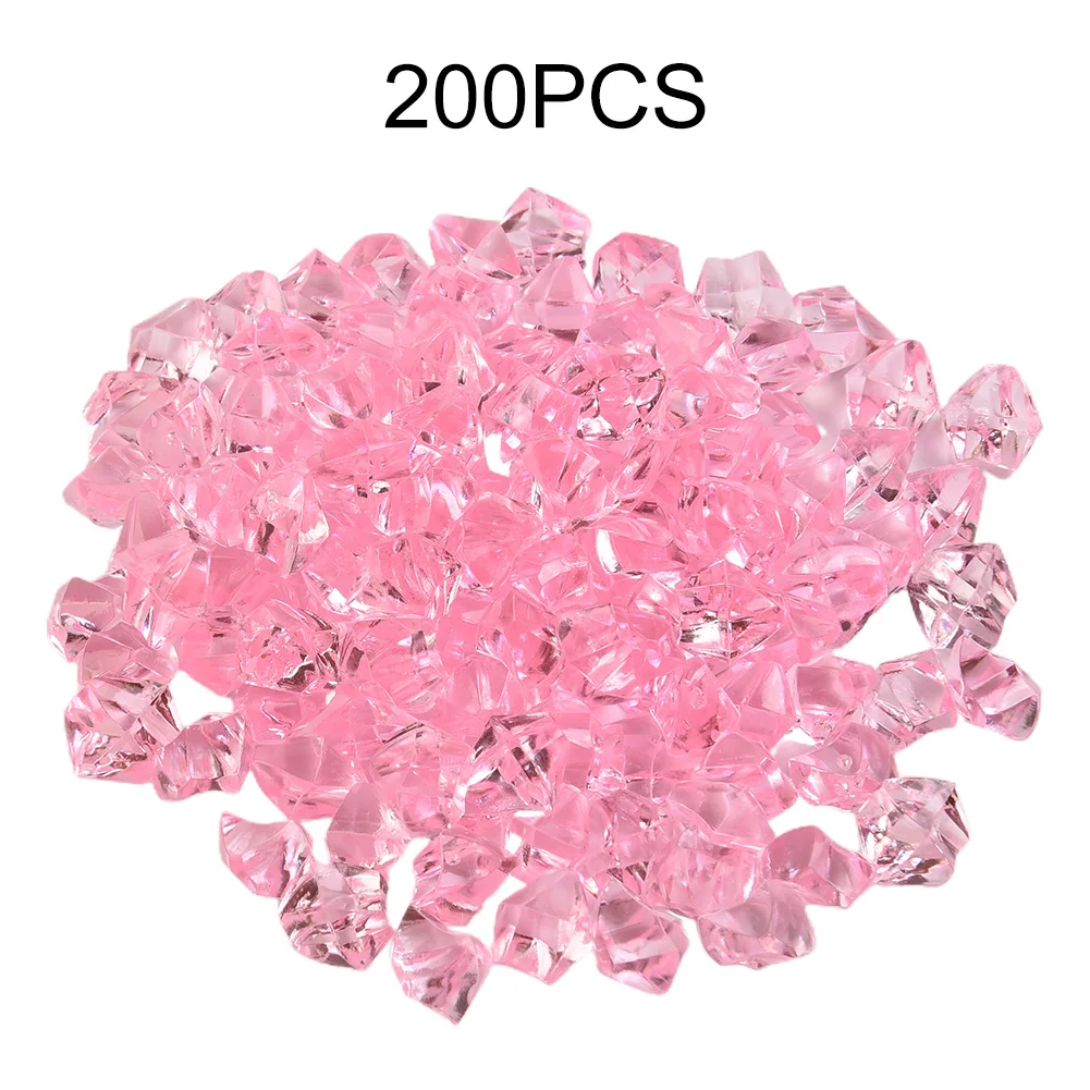 200 قطعة 6x9 مللي متر الاكريليك جوهرة حجر الجليد الحبوب الملونة البلاستيك جواهر كريستال الماس الأطفال ل زهرية خزان الأسماك DIY بها بنفسك الديكور