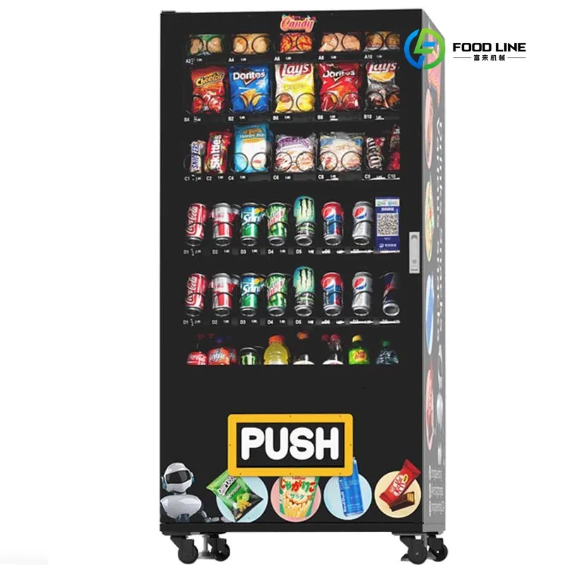 Standard Easy Control Slim Size Food and Drink Vending Machine Snack Vending Machine Outdoor Maquinas Expendedoras Custom