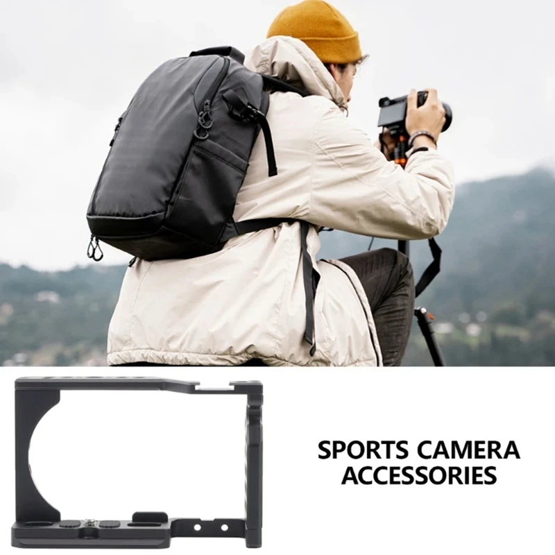 قفص كاميرا جديد يوميًا لكاميرات Sony ZVE10، لوحة عمودية سريعة الإصدار مع مقبض وفتحات ملولبة