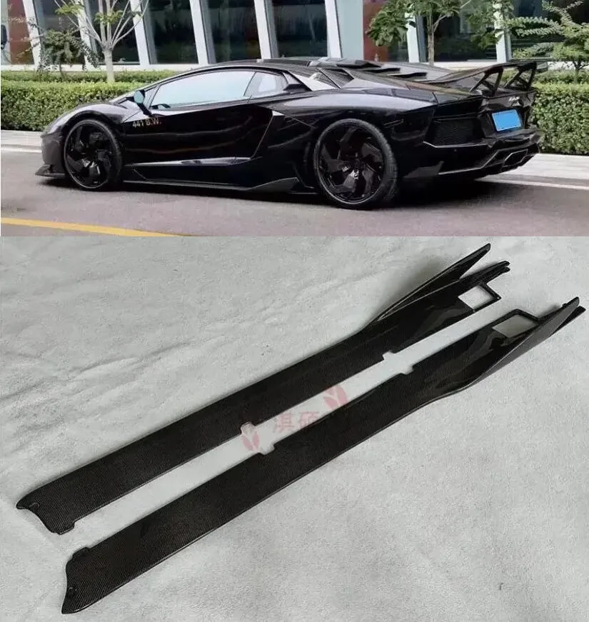 

Real Carbon Fiber Car Side Skirts Panels Body Kit For Lamborghini Aventador LP700 LP720 LP750 2011-2019