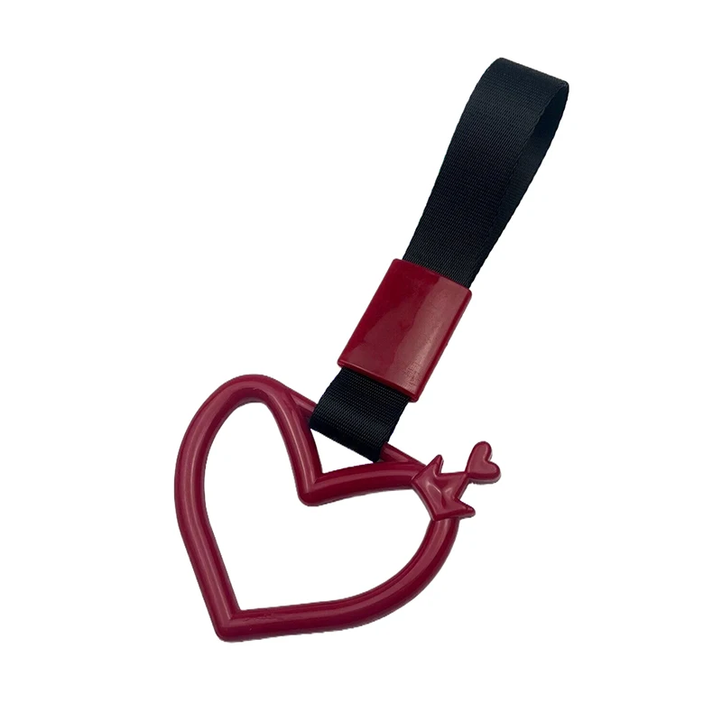 Colorful Car Tow Strap Tsurikawa Ring Heart JDM Train Bus Handle Hand Strap Styling Drift Charm Strap Auto Accessories