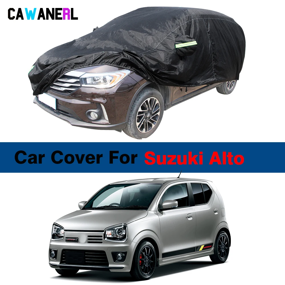 

Waterproof Black Car Cover For Suzuki Alto 1998-2023 Sun UV Snow Rain Ice Scratch Prevent Auto Cover Dustproof