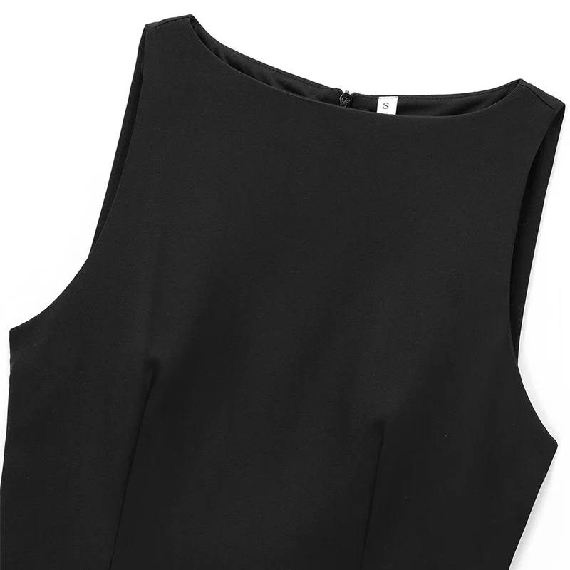 Gonna senza maniche sexy elasticizzata con piume nere con spalle scoperte Reggiseno stretto Abito da donna alla moda Abito da sera da donna