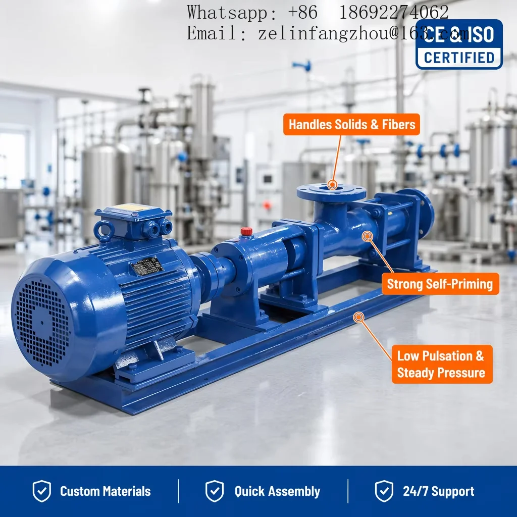 High Pressure Progressive Cavity Screw Pump with Motor for Biofuel Industry ODM OBM Customizable Heavy Duty Industrial