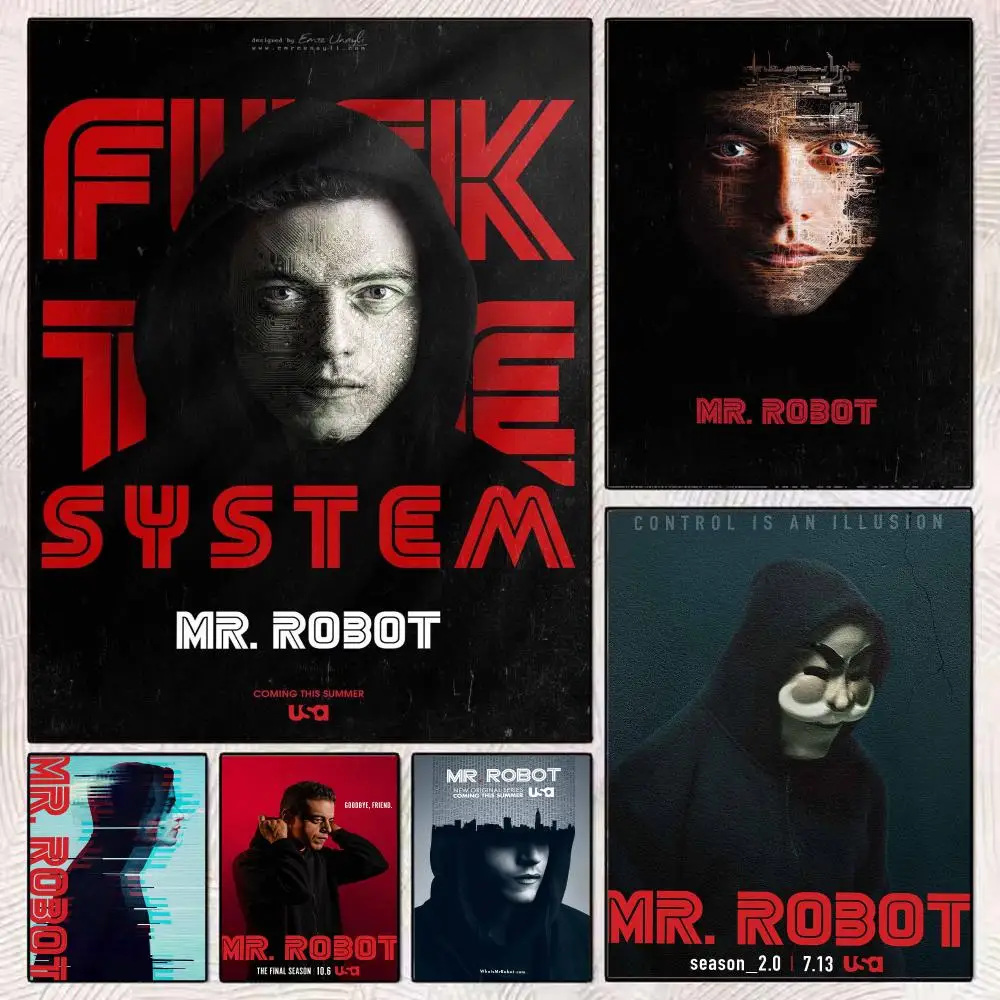 Mr Robot Hacker Drama Poster Modern Minimalist Wall Art Prints Poster Home Decor Interior Bedroom Living Room
