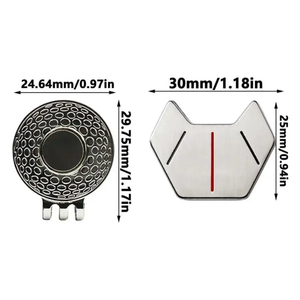 Zinc Alloy Golf Hat Clip Ball Marker Magnetic Small Magnetic Golf Marker Black/Silver All-Portable Golf Traning