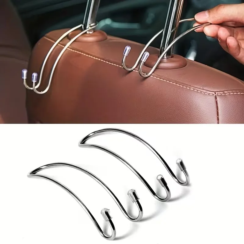 4PCS Car Seat Hook Set Auto Hide behind Rear Headrest Car Accessory Organizer