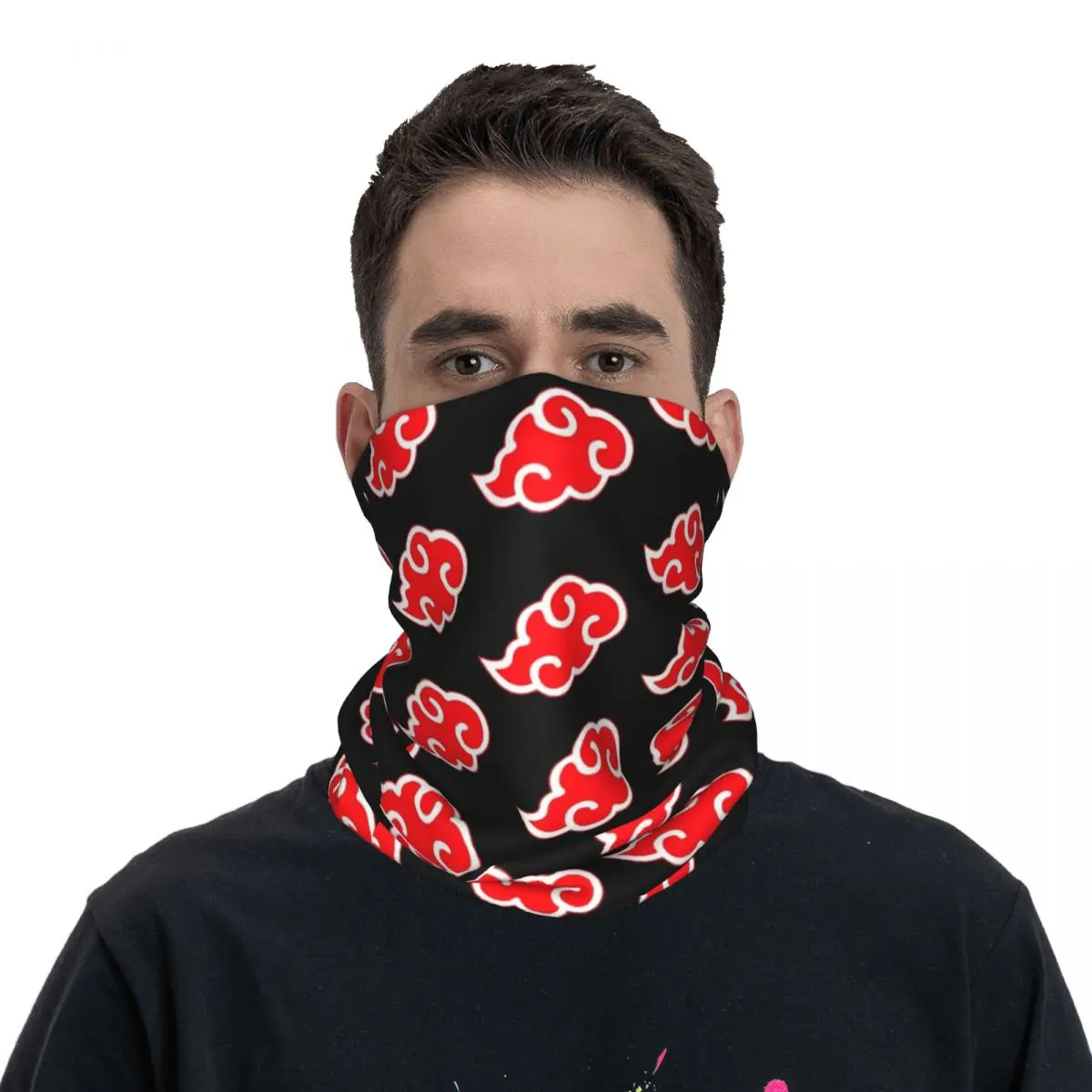 Akatsuki Neji-Bandana con estampado de nubes azules para hombre y mujer, máscara para el cuello, diadema para montar, todas las estaciones, Anime japonés