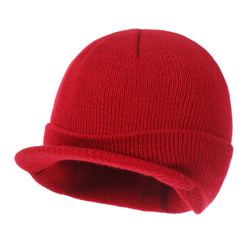 Short Eave Insulation Knitted Hat Unisex Classic Solid Color Versatile for Autumn and Winter Hooded Hat Comfortable Cold Hat