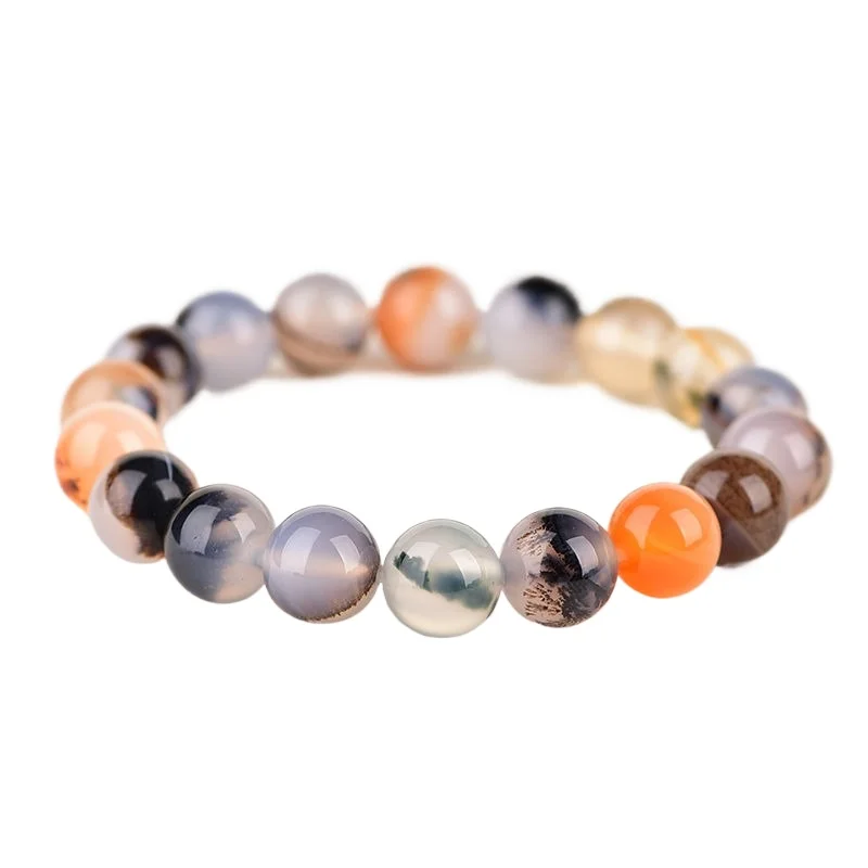 

Браслет с чернилами и водяными растениями океана, браслет из бисера из агата Мадагаскара.