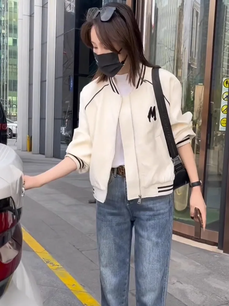 Short Baseball Jacket Women's Spring New Style 2026 Popular European Goods High-End Casual Versatile Baseball Coat Top